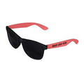 Black/Coral Retro 2 Tone Tinted Lens Sunglasses